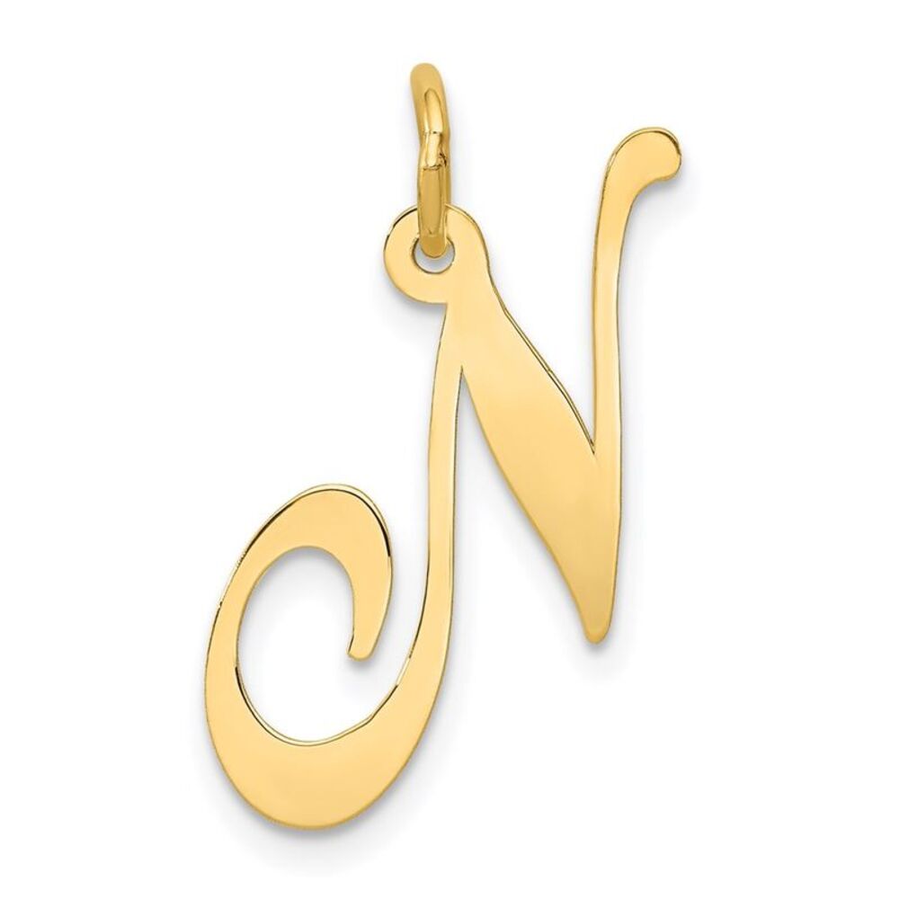 Kazi Luxury 14k Yellow Gold Large Fancy Script Le… - image 1